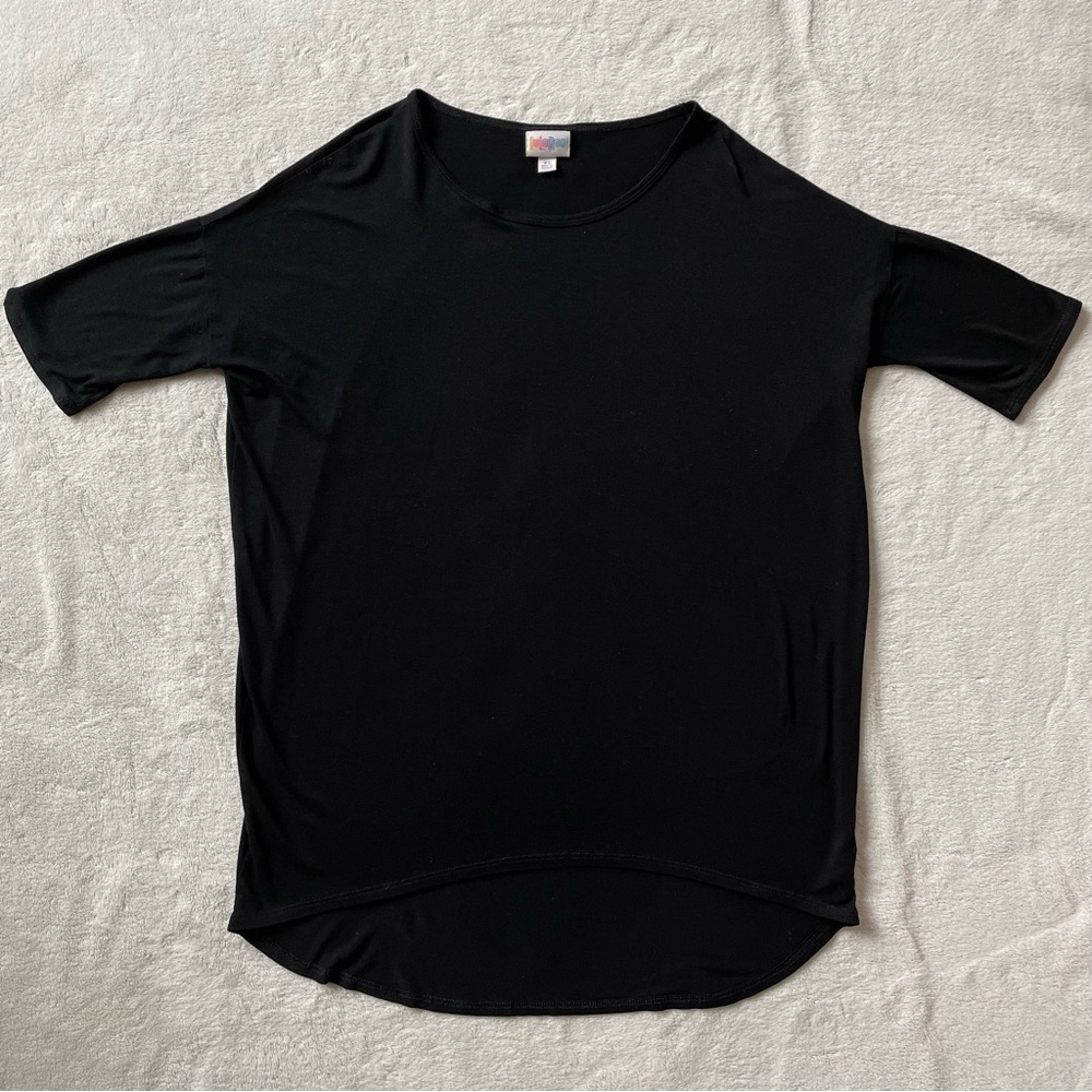 LuLaRoe Solid Black Irma Womens Shirt Size XS